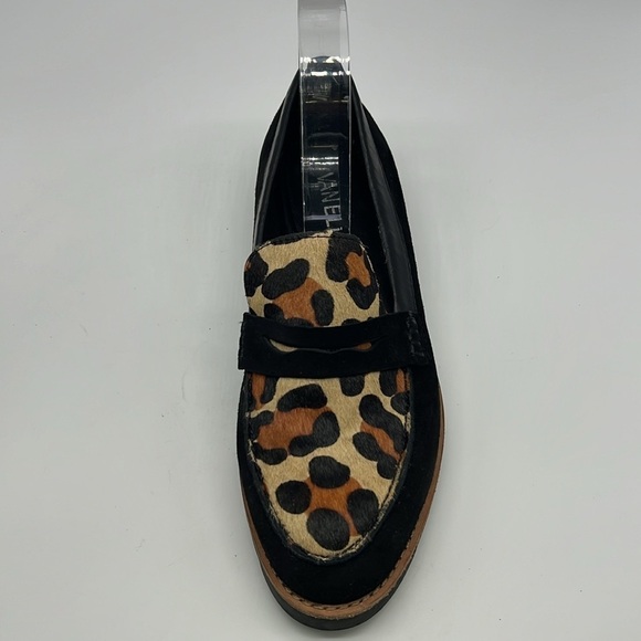 Vaneli - Leopard  Print Tan Pattern Black Suede Slip On Penny Loafers Size 8 - Picture 10 of 15